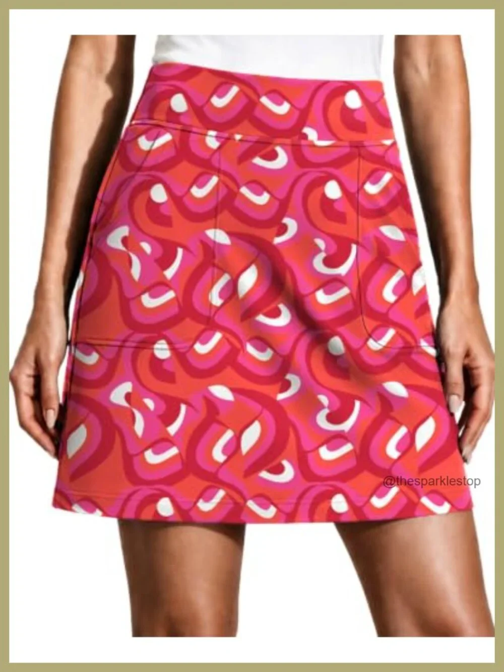 High Waisted Golf Skort with 4 Pockets, Quick Dry, UPF 50+